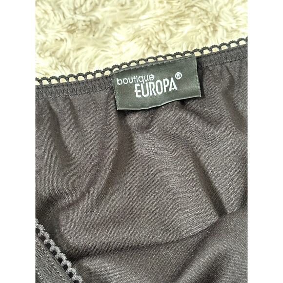 Y2K 90s Vintage Boutique Europa Black Lace Print Mesh Slip Skirt Chic Pinterest - Picture 5 of 7